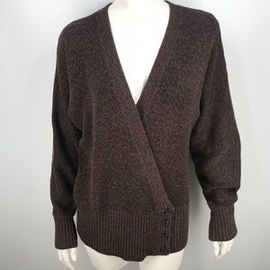 Lauren Ralph Lauren Brown Wrap Sweater Medium